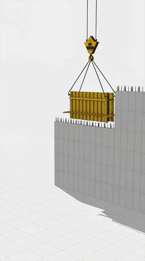 型枠の現場で起きる挟まれの場面（安全ドリル＋の教材より）