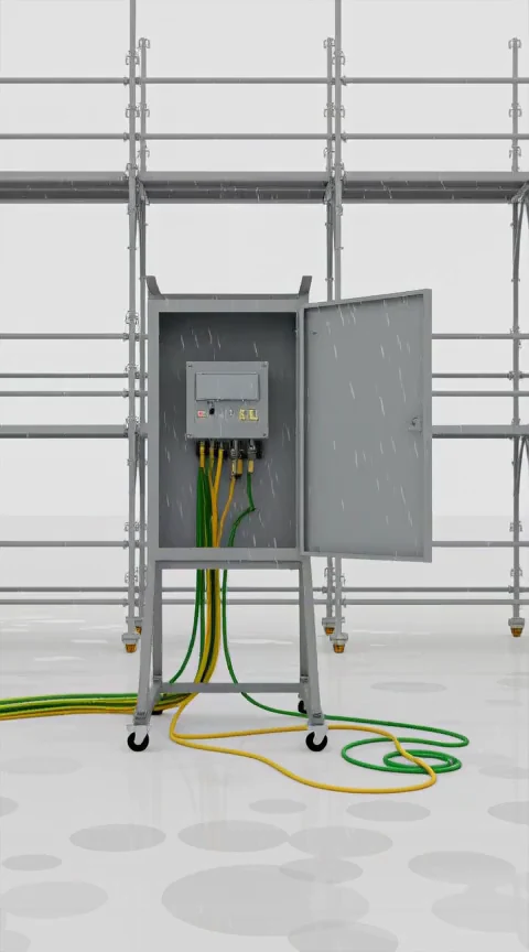 電気の現場で起きる感電の場面（安全ドリル＋の教材より）